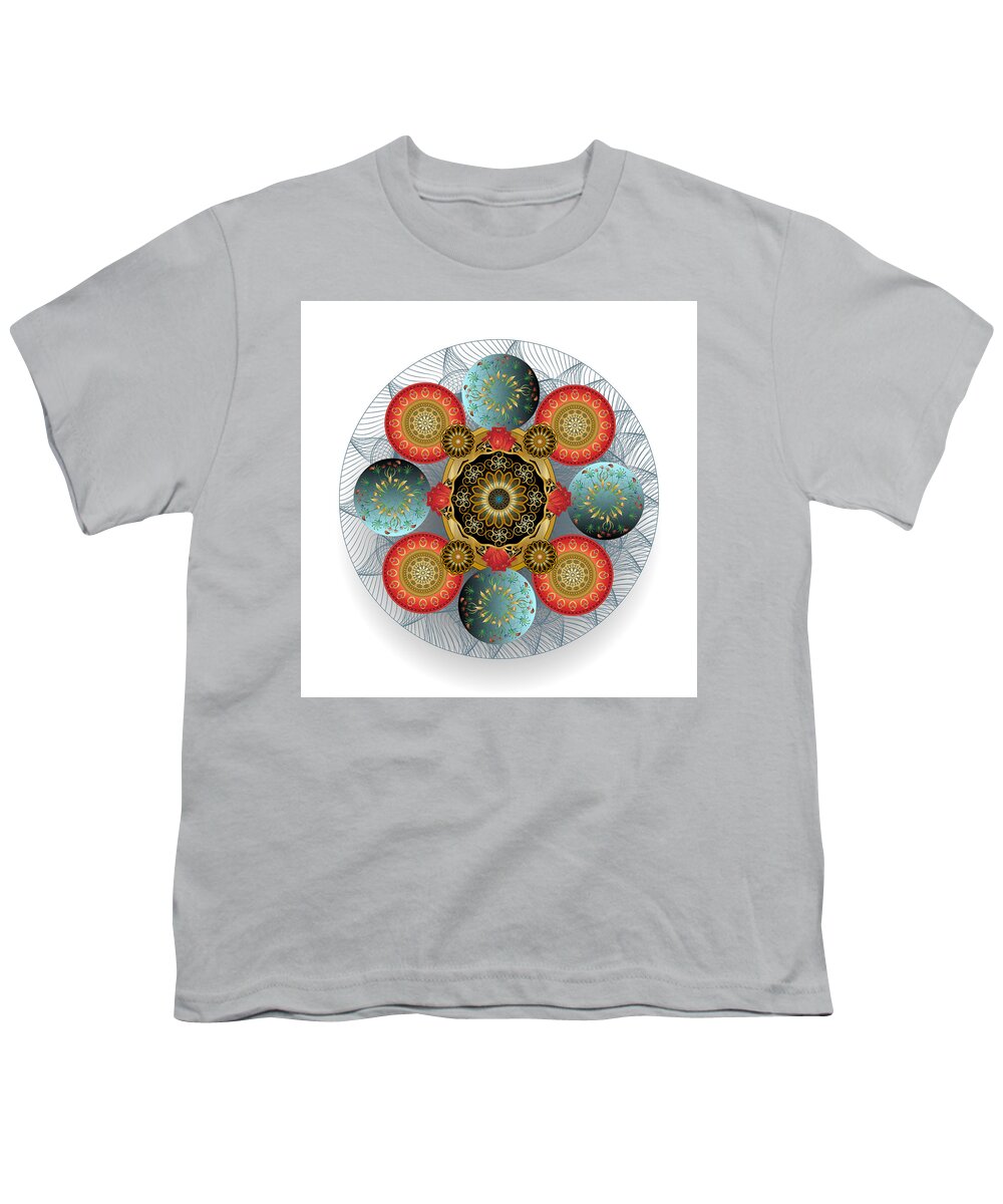 Mandala Youth T-Shirt featuring the digital art Circulosity No 3415 by Alan Bennington