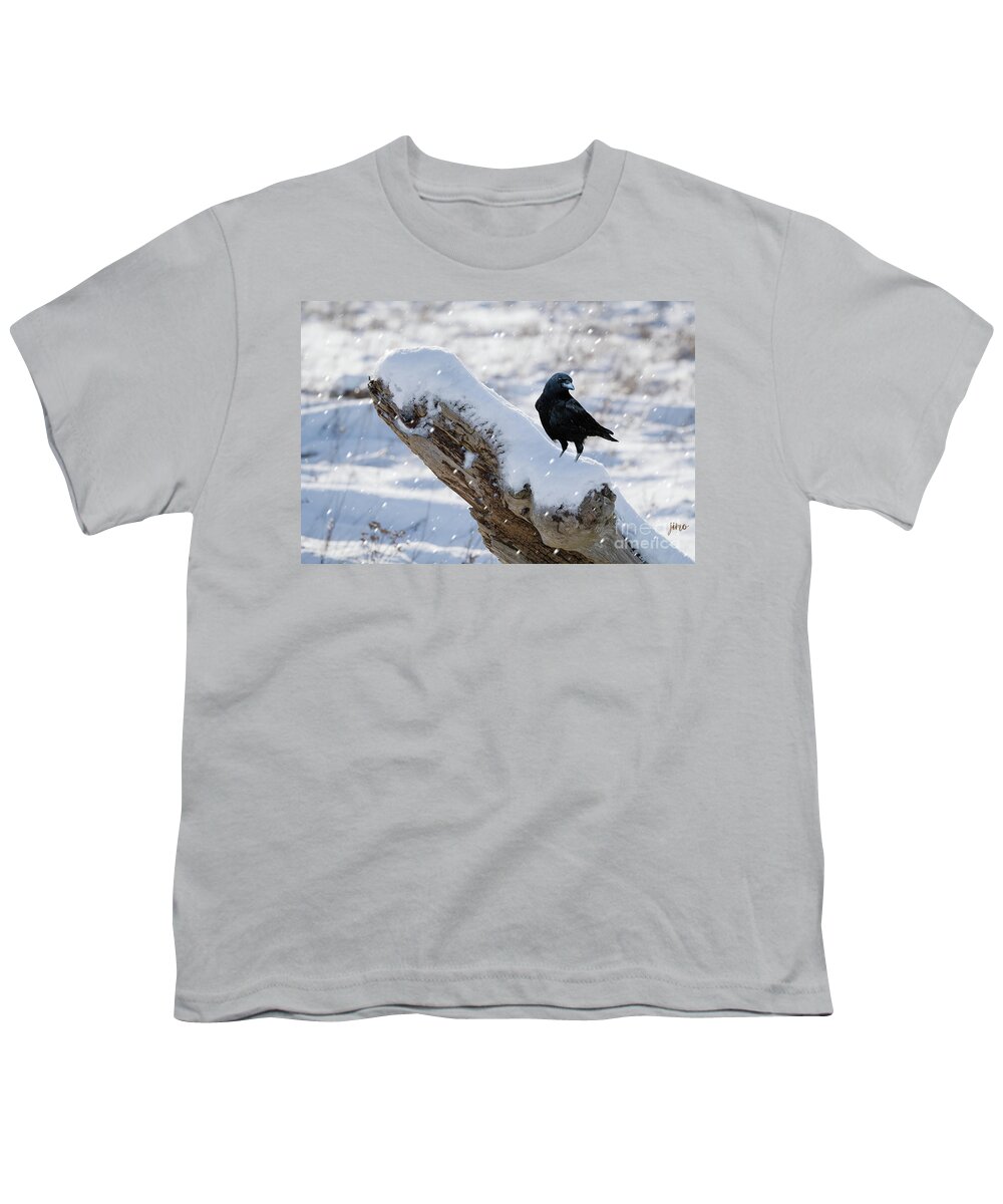Crow Youth T-Shirt featuring the digital art Cold Winter by Jim Hatch