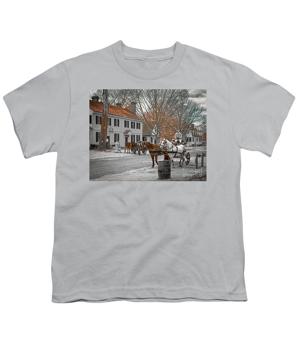 Williamsburg Youth T-Shirt featuring the photograph Colonial wheels by Izet Kapetanovic