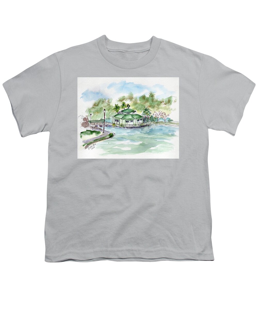 Daffin Park Youth T-Shirt featuring the painting Daffin Park Savannah ga by Doris Blessington