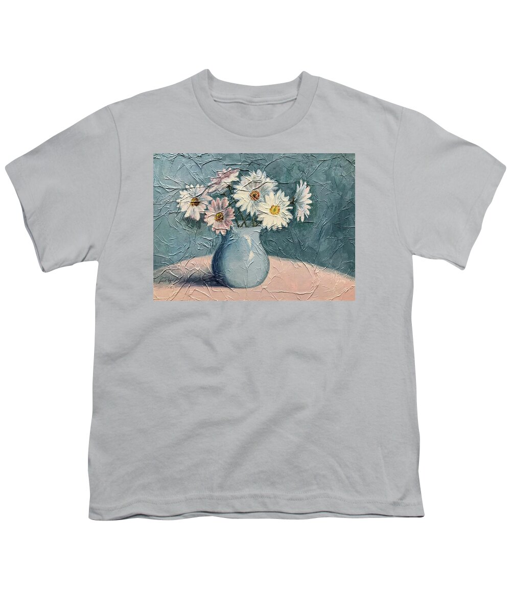 Daisies Youth T-Shirt featuring the painting Daisies by Janet King