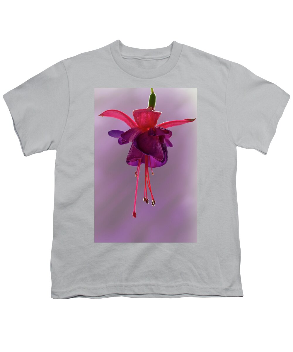 Flora Youth T-Shirt featuring the photograph Dance of the Fuschia by Shirley Mitchell