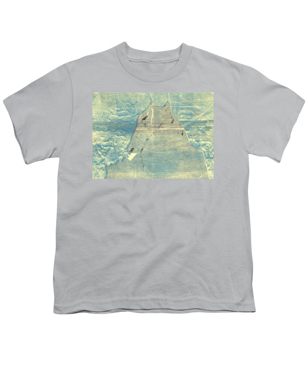 Dog Youth T-Shirt featuring the relief Dog at the beach 8 by Edgeworth Johnstone