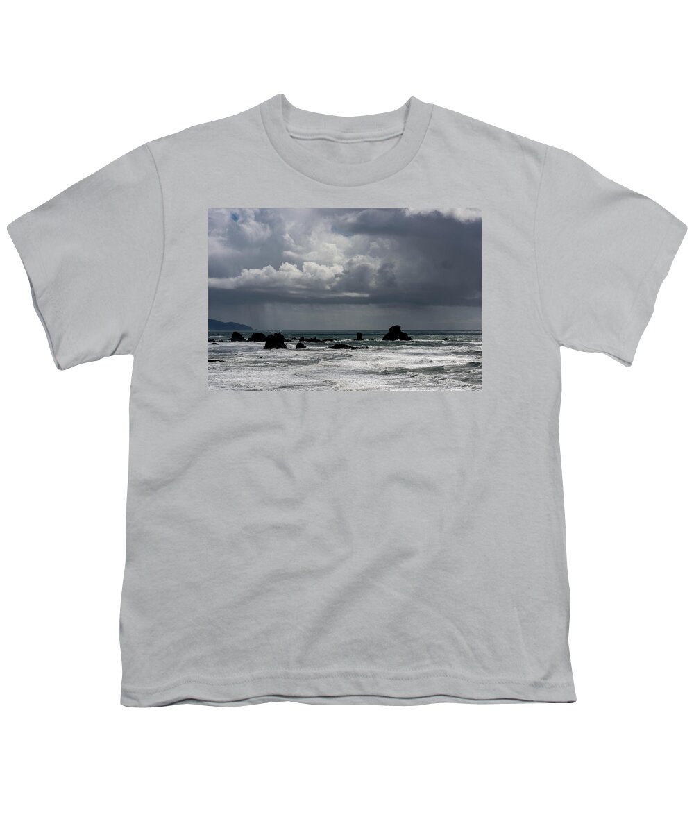 Cannon Beach Youth T-Shirt featuring the photograph Ecola Rain by Robert Potts
