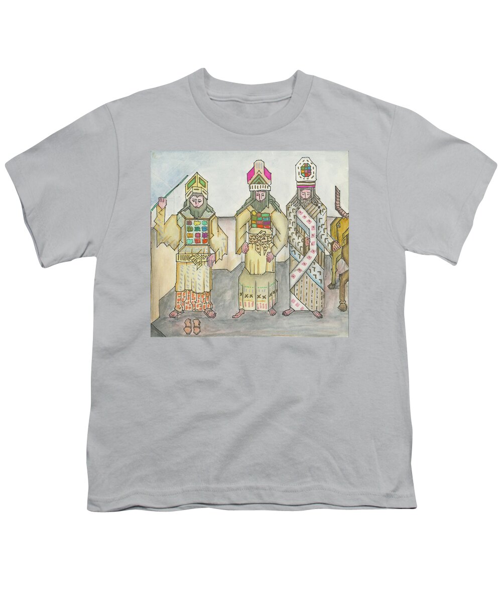 Bible Youth T-Shirt featuring the painting Exodus - THE WIEDMANN BIBLE page 109 by Willy Wiedmann