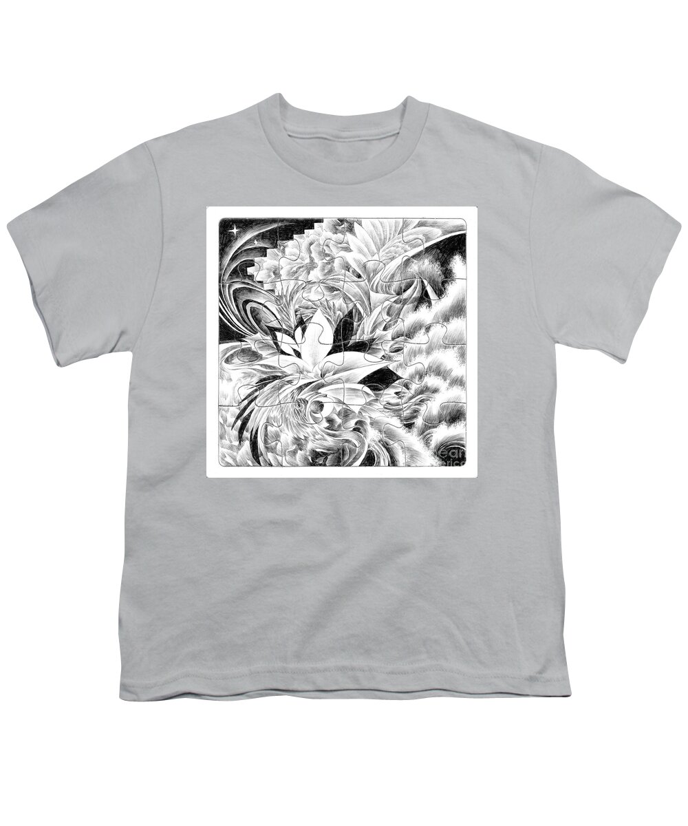 Abstract Youth T-Shirt featuring the drawing Expression - Heart by Alice Chen