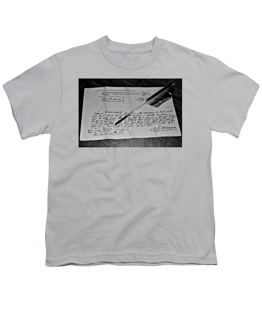 Feather Youth T-Shirt featuring the photograph Feather and Ink by Tara Potts