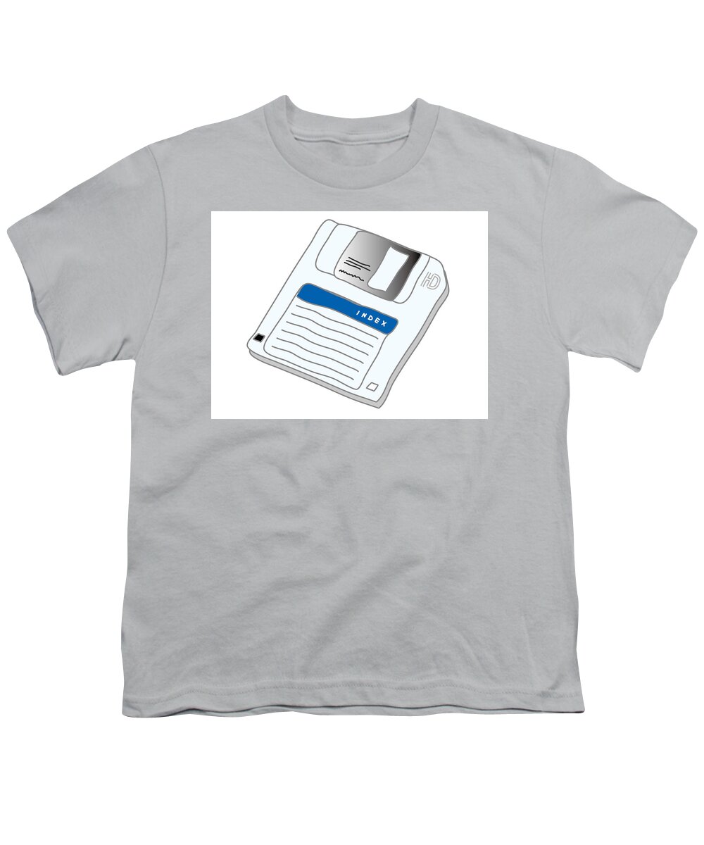  Youth T-Shirt featuring the digital art Floppy Disk by Moto-hal