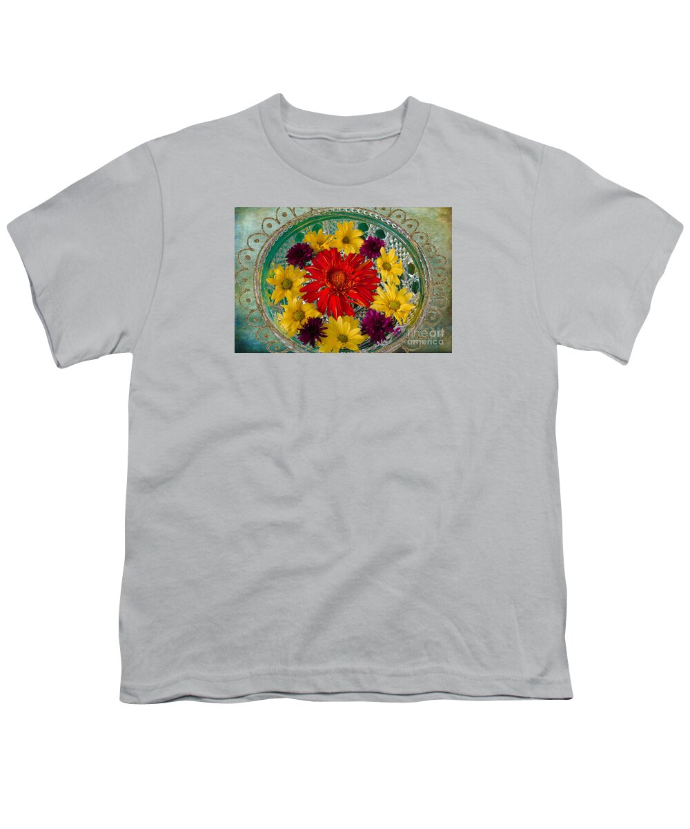 Flowers Youth T-Shirt featuring the photograph Flower Bowl Beckoning by Nina Silver