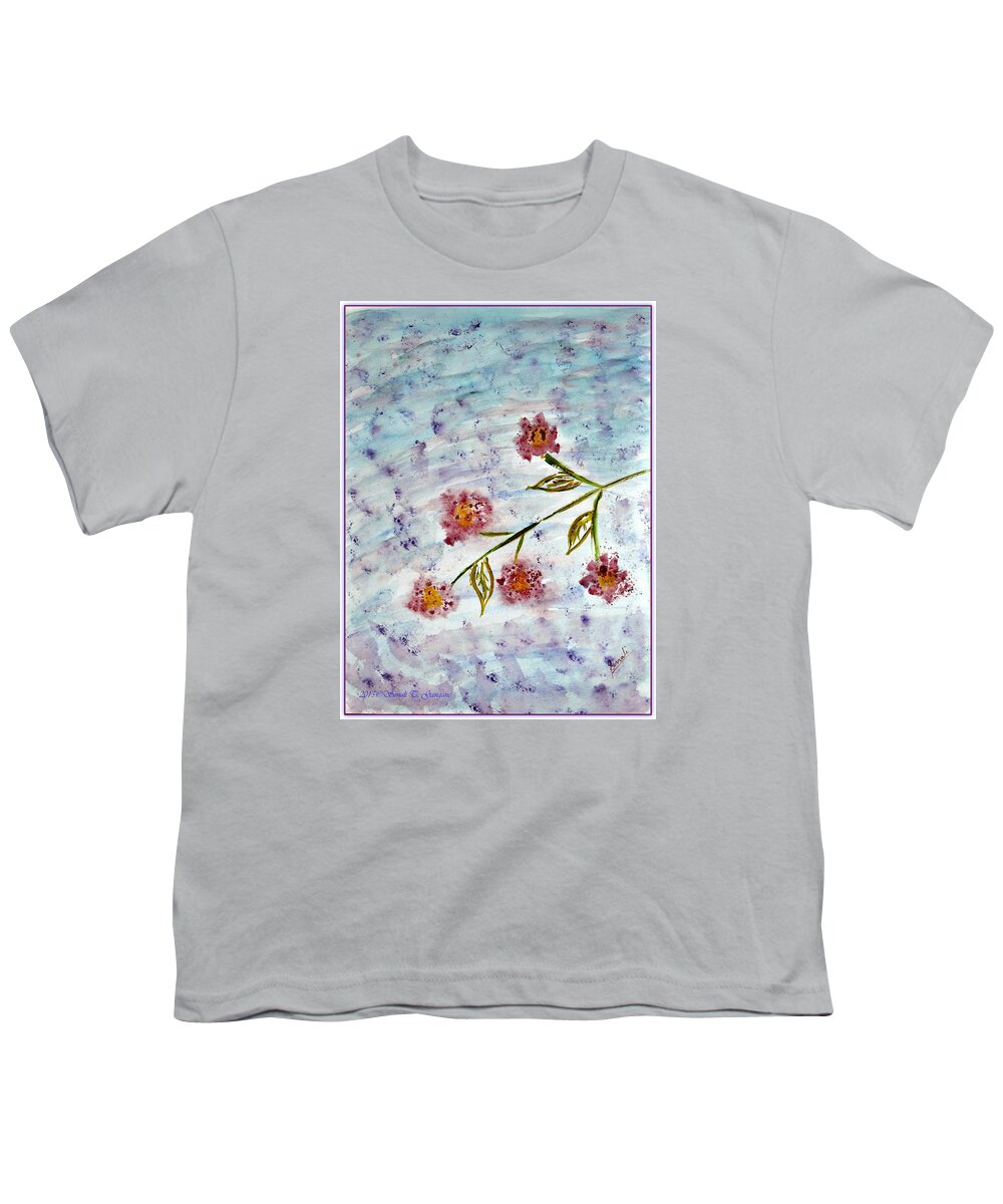 Art For Sale Youth T-Shirt featuring the painting Flowering Branch by Sonali Gangane