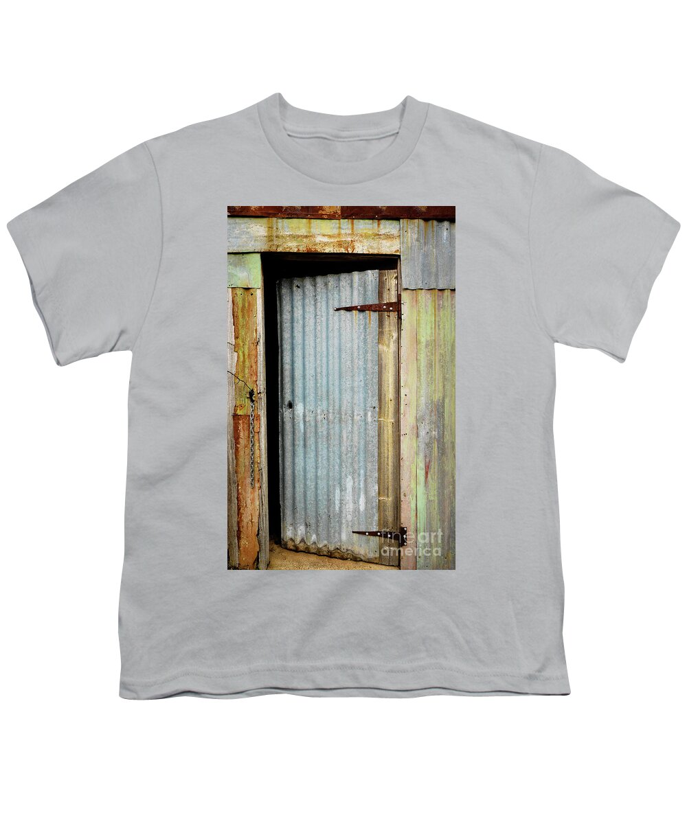 Doors Of The World Series By Lexa Harpell Youth T-Shirt featuring the photograph A Hot Tin Door by Lexa Harpell
