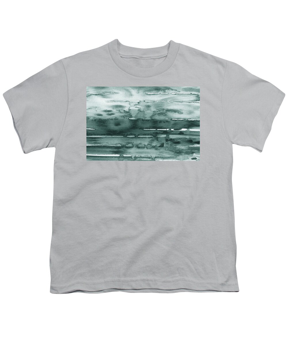Gray Youth T-Shirt featuring the painting Gorgeous Grays Abstract Interior Decor X by Irina Sztukowski