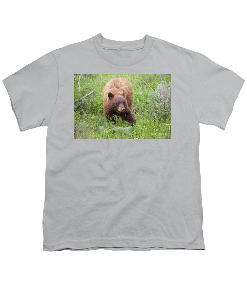 Animal Youth T-Shirt featuring the photograph Grizzly Bear - Yellowstone National Park by Bret Barton