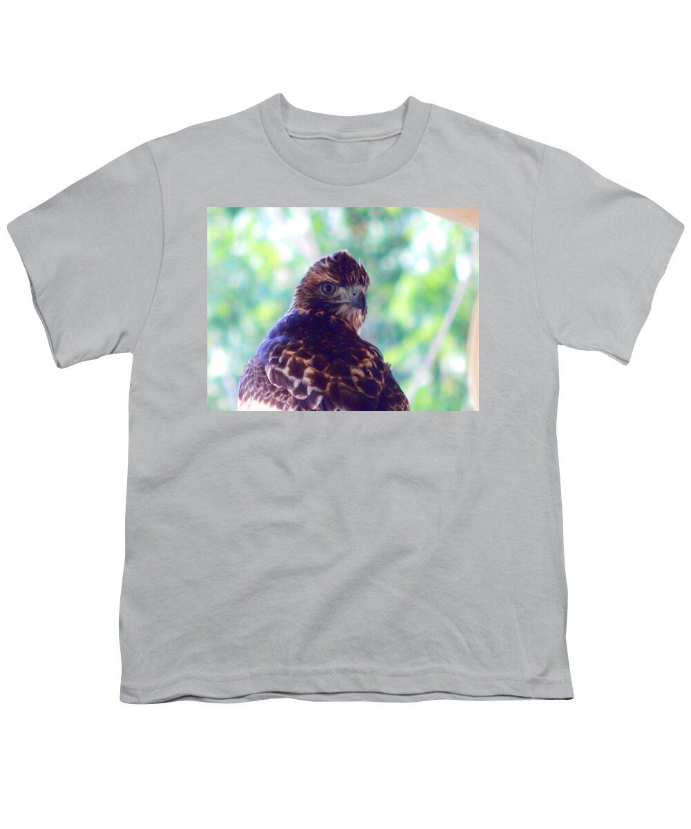 Hawk Youth T-Shirt featuring the photograph Hawkeye by Virginia White