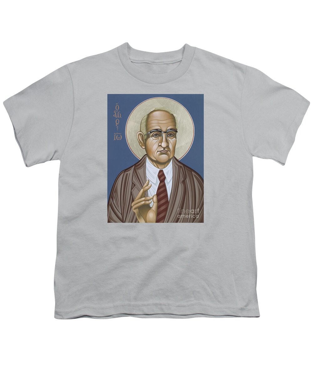 Holy Theologian Hans Urs Von Balthasar Youth T-Shirt featuring the painting Holy Theologian Hans Urs von Balthasar 110 by William Hart McNichols