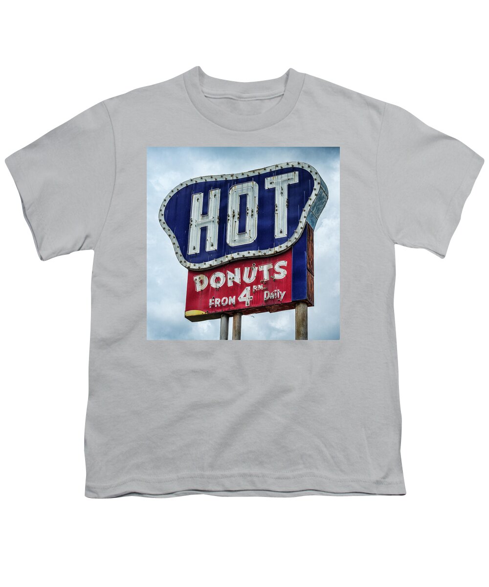 Donuts Youth T-Shirt featuring the photograph Hot Donuts Daily - 1 by Stephen Stookey
