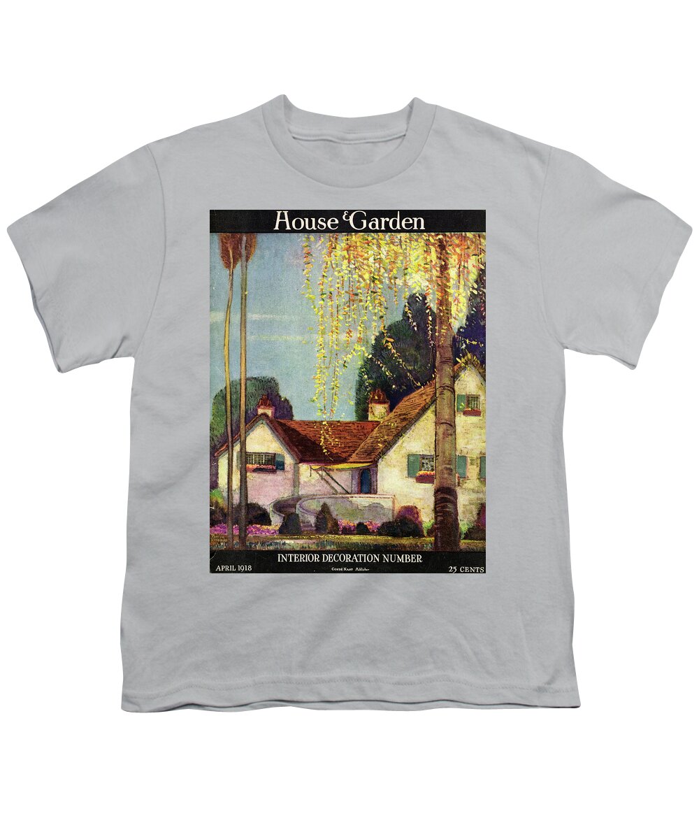 House And Garden Youth T-Shirt featuring the photograph House And Garden Interior Decoration Number Cover by Porter Woodruff