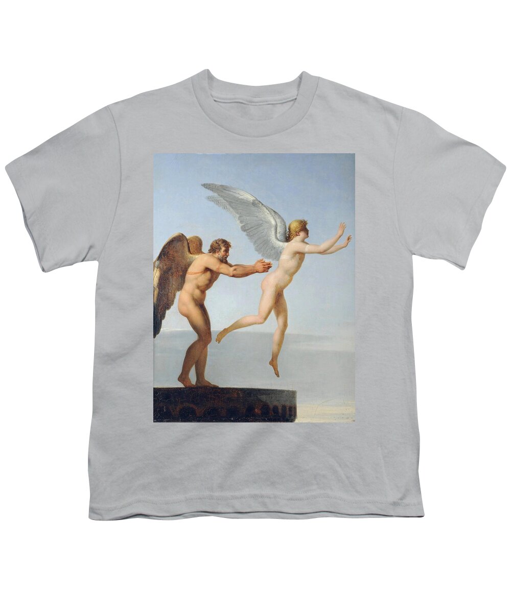 Charles Paul Landon Youth T-Shirt featuring the painting Icarus and Daedalus by Charles Paul Landon