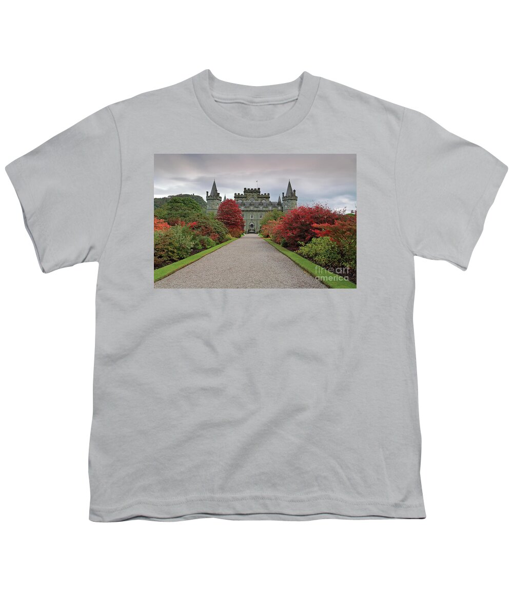 Inveraray Castle Youth T-Shirt featuring the photograph Inveraray Castle in Autumn by Maria Gaellman