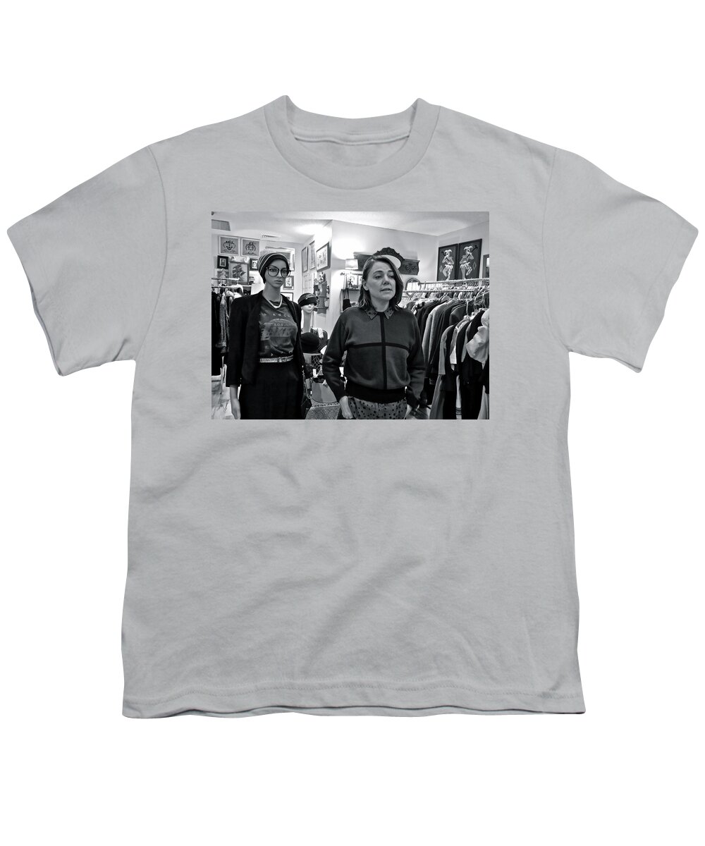 Black & White Youth T-Shirt featuring the photograph Jenny by Mike Reilly