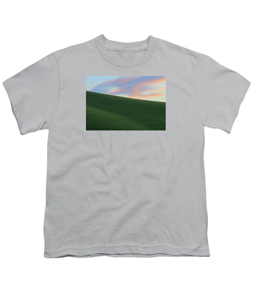 Outdoors Youth T-Shirt featuring the photograph June Palouse Fields and Sky by Doug Davidson