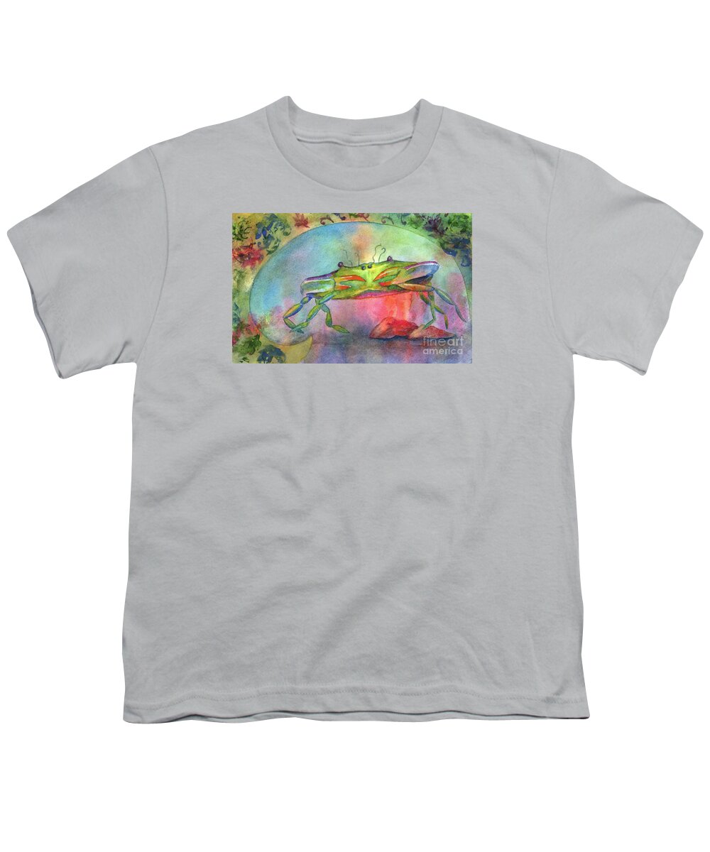 Crab Youth T-Shirt featuring the painting Just a Little Crabby by Amy Kirkpatrick