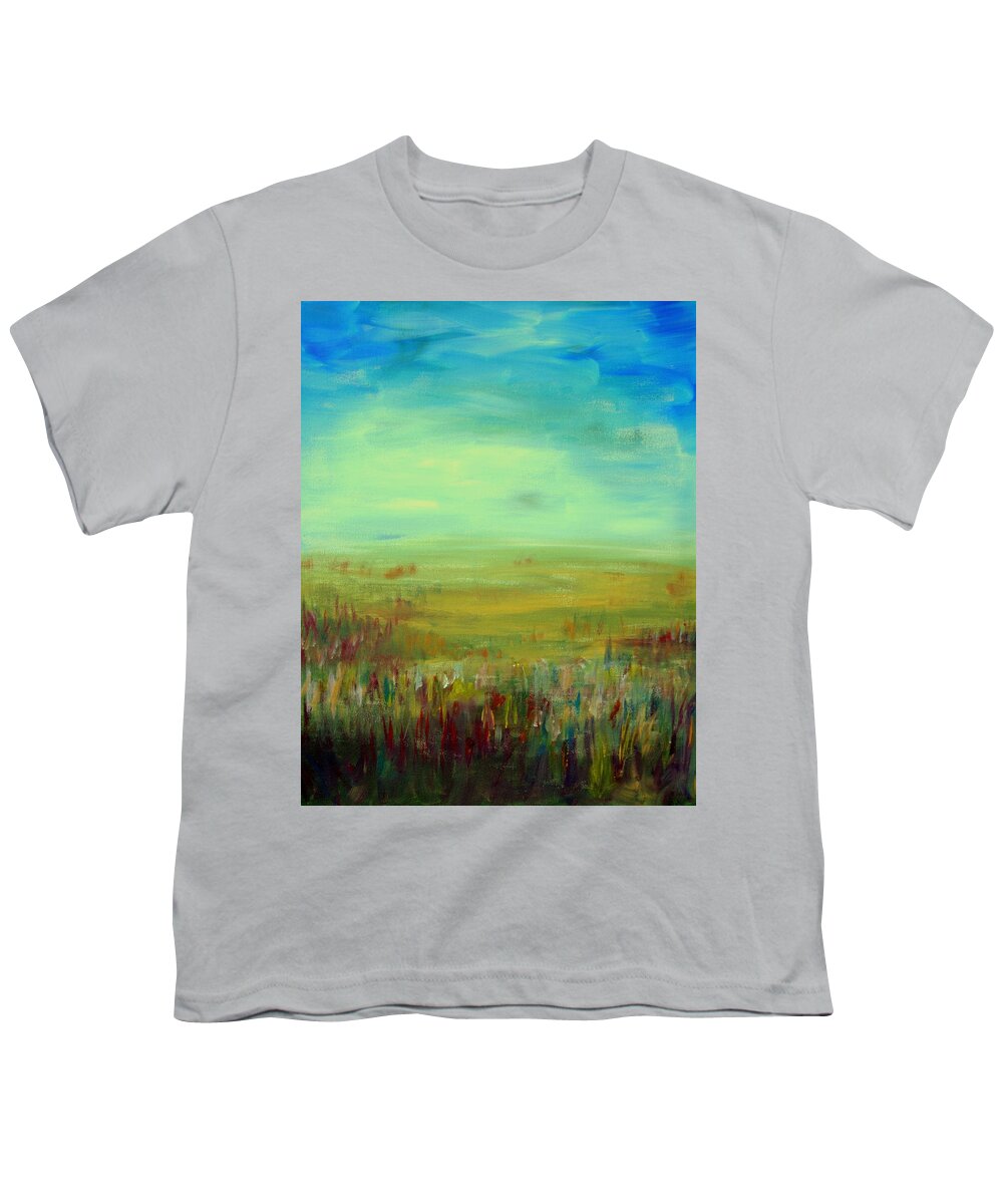 Landscape Abstract Youth T-Shirt featuring the painting Landscape Abstract by Julie Lueders 