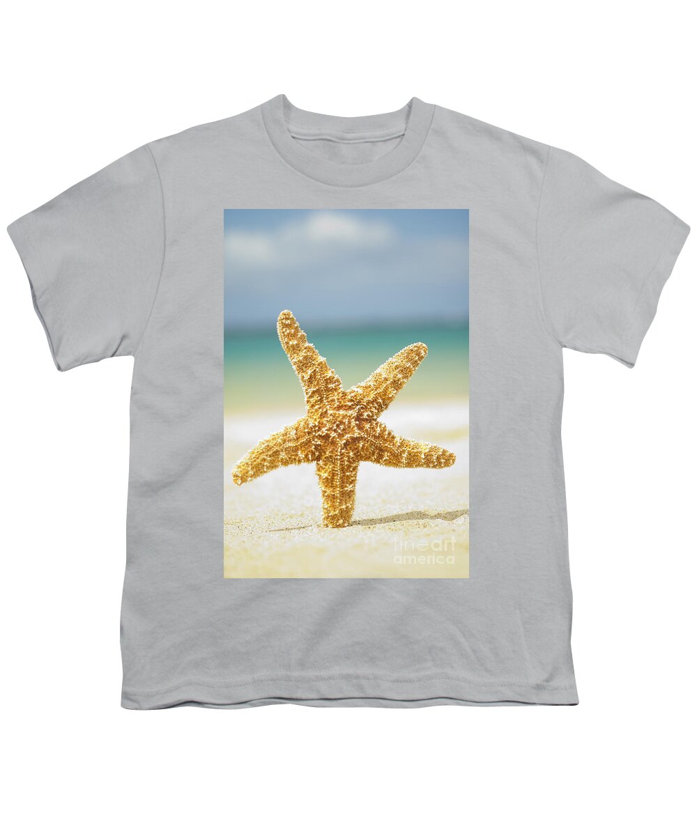 Afternoon Youth T-Shirt featuring the photograph Large orange seastar by Mary Van de Ven - Printscapes