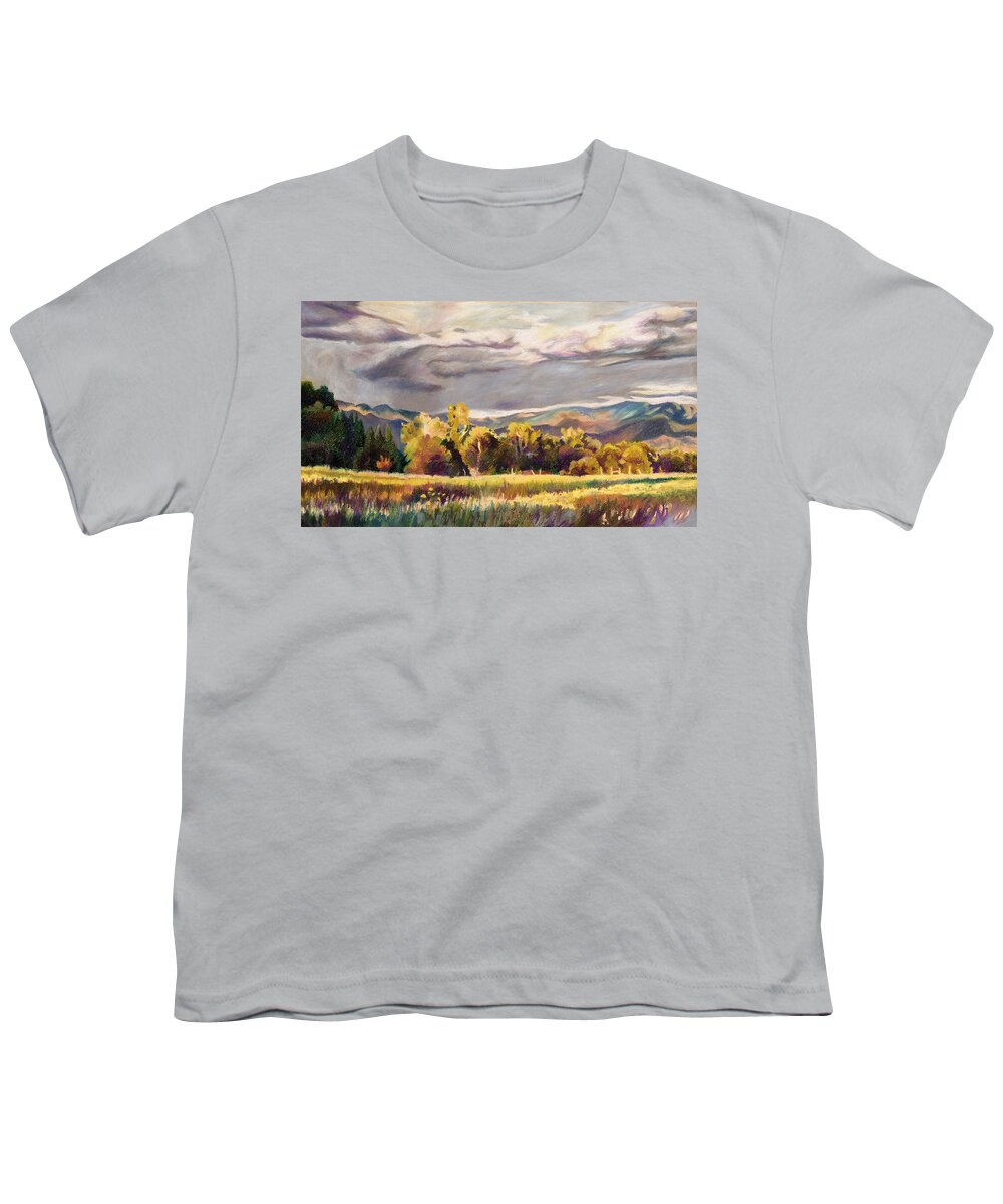 Salida Youth T-Shirt featuring the pastel Last Light by Anne Gifford