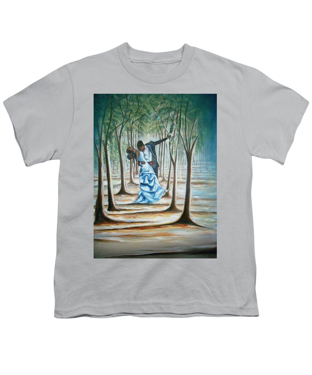 Oil Paintings Youth T-Shirt featuring the painting Love Garden by Olaoluwa Smith