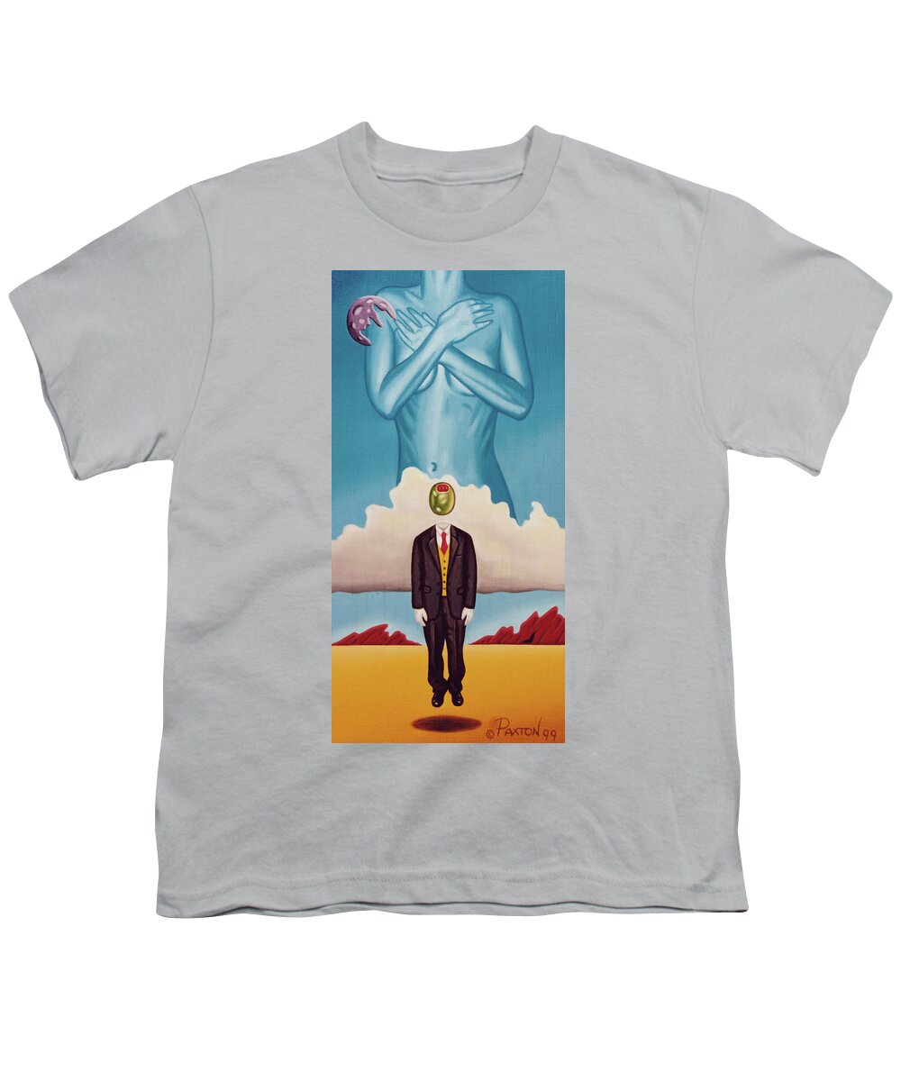  Youth T-Shirt featuring the painting Man Dreaming of Woman by Paxton Mobley
