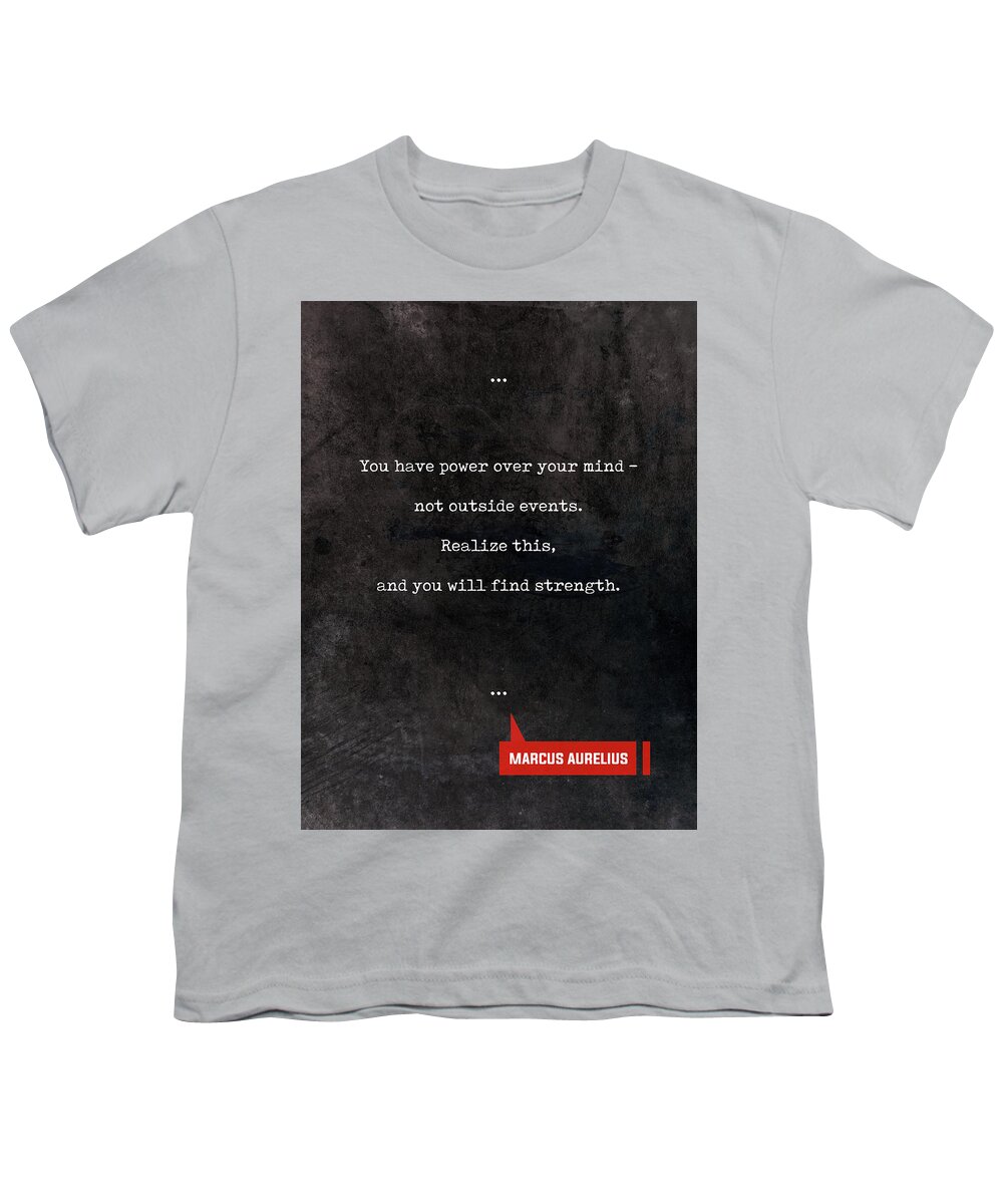Marcus Aurelius Youth T-Shirt featuring the mixed media Marcus Aurelius Quotes - Literary Quotes - Book Lover Gifts - Typewriter Quotes by Studio Grafiikka