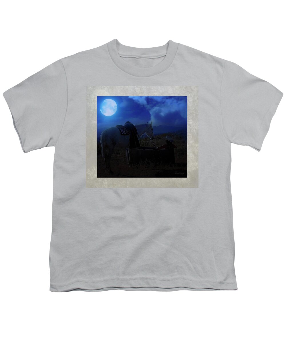 Moonlight Youth T-Shirt featuring the digital art MoonLight Dreams_ 3 of 4 by Walter Herrit
