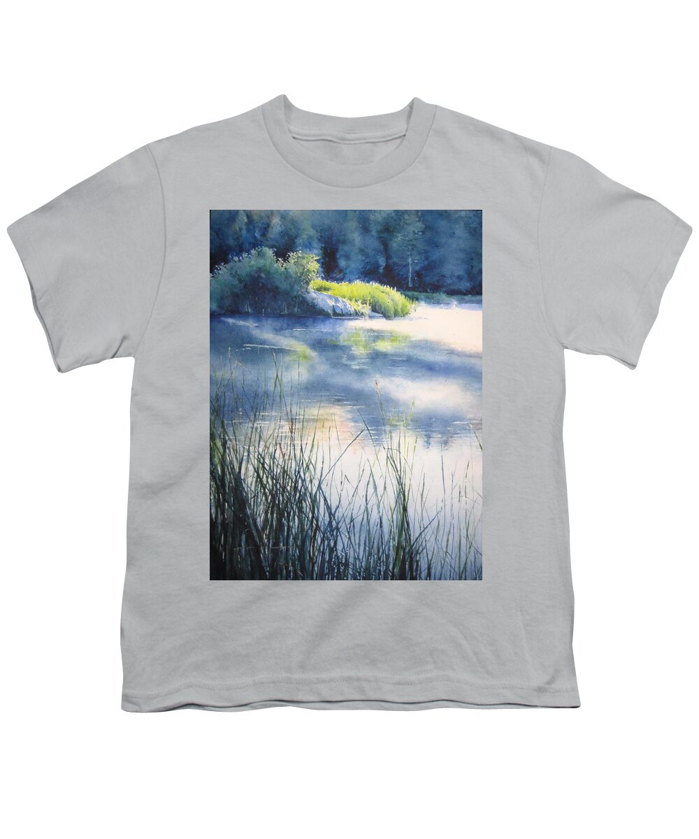 Landscape Youth T-Shirt featuring the painting Morning by Barbara Pease