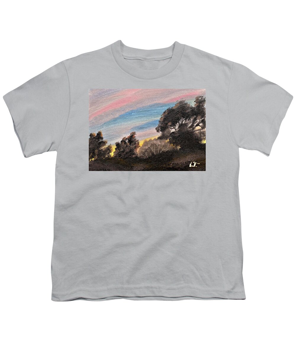 Mountain Sunset Youth T-Shirt featuring the painting Mountain Sunset by Warren Thompson