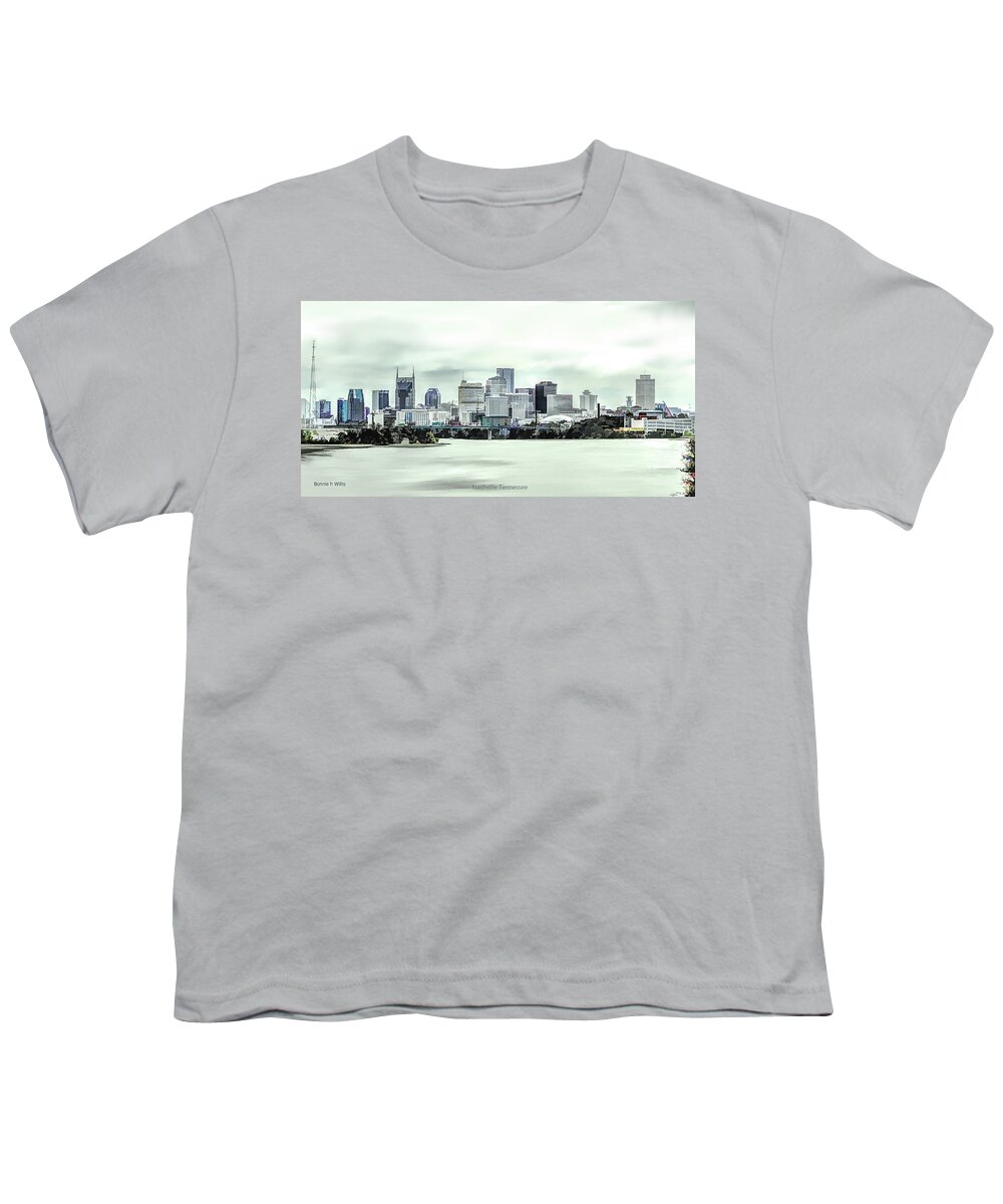 Nashville Youth T-Shirt featuring the digital art Nashville Tennessee by Bonnie Willis