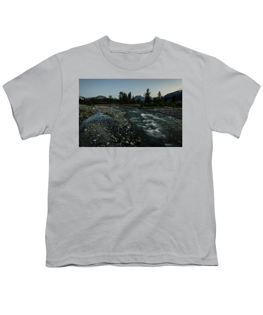 Glacier Youth T-Shirt featuring the photograph Nightfall in Montana by Margaret Pitcher