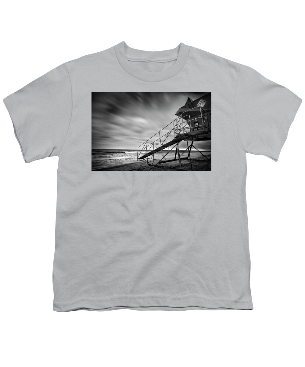 Lifeguard Youth T-Shirt featuring the photograph No Lifeguard On Duty by Lawrence Knutsson