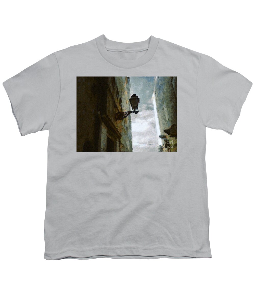 Painting Youth T-Shirt featuring the painting Old City Street by Dimitar Hristov
