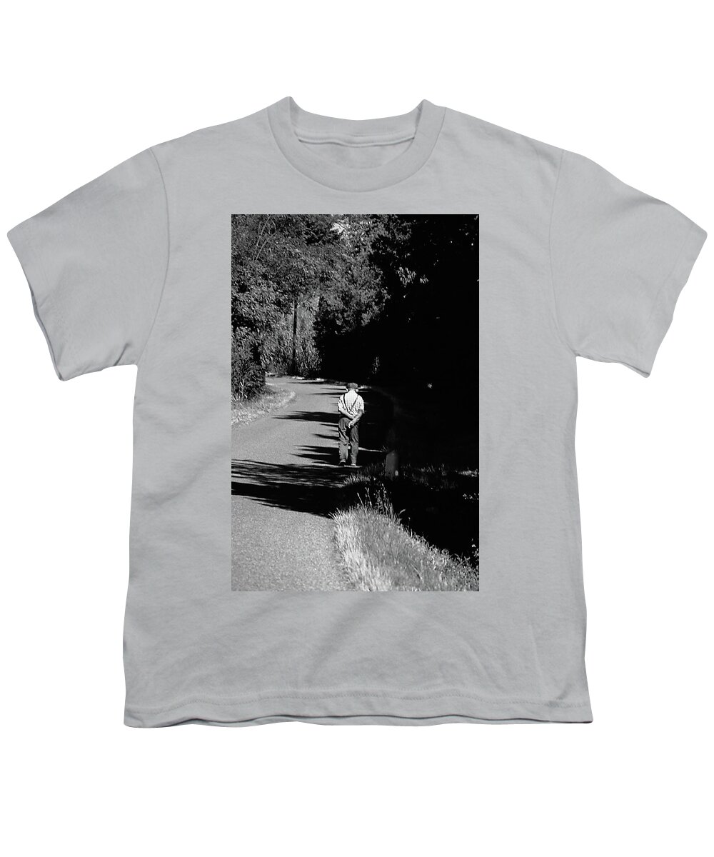 Art Youth T-Shirt featuring the photograph Old Man on a Walk by Frank DiMarco