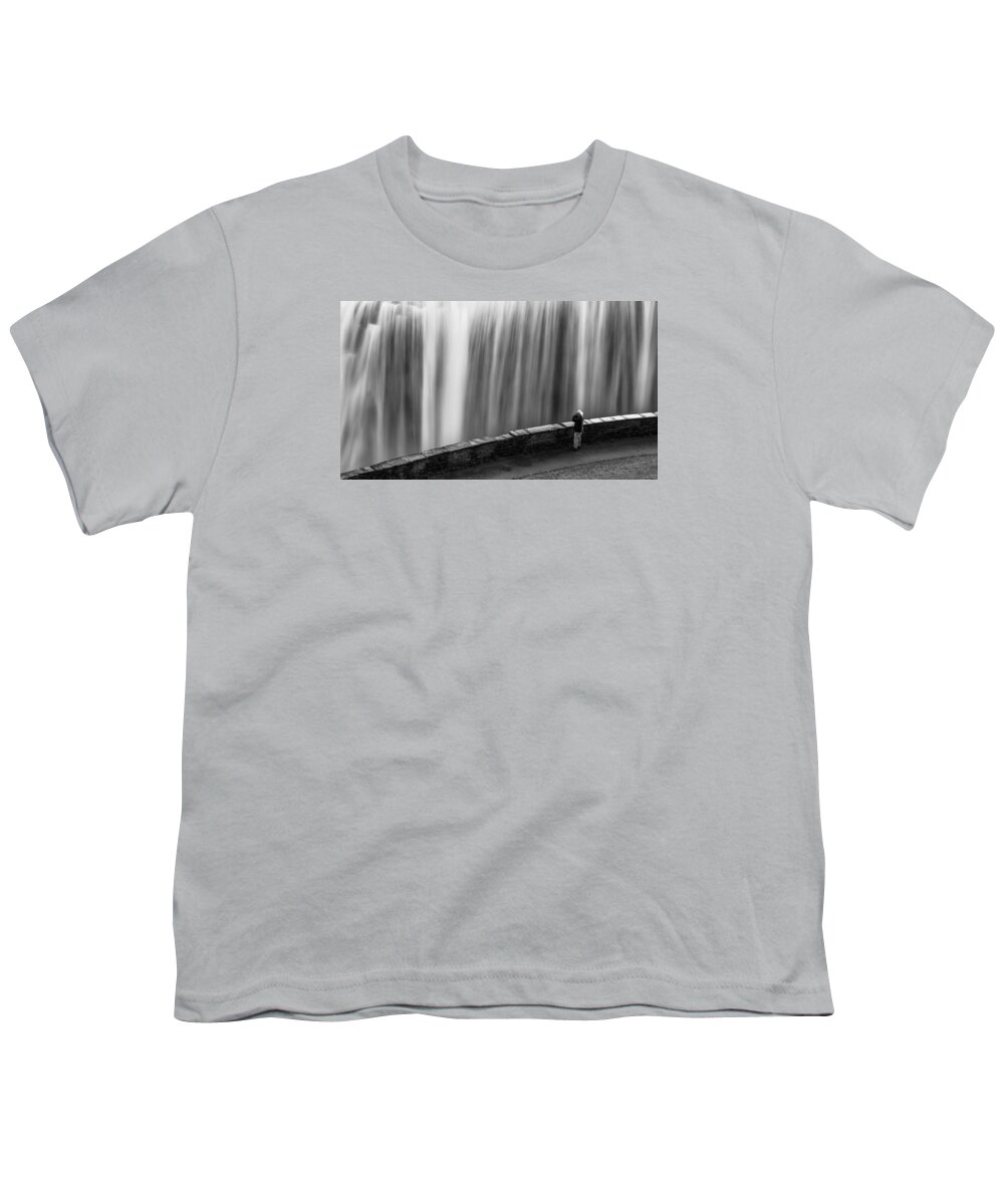 Letchworth Youth T-Shirt featuring the photograph On The Brink by Dave Niedbala
