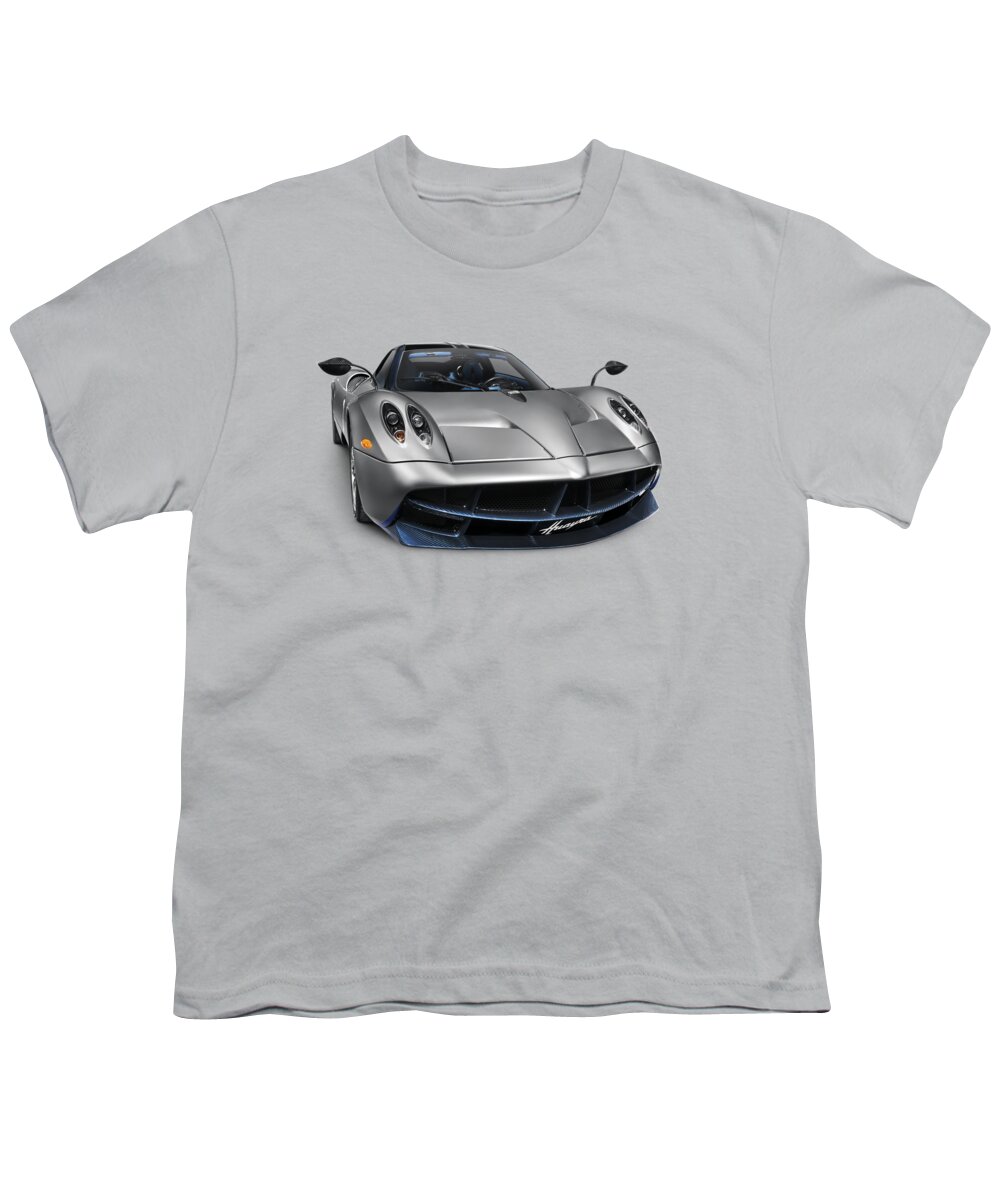 Pagani Youth T-Shirt featuring the photograph Pagani Huayra exotic sports car by Maxim Images Exquisite Prints