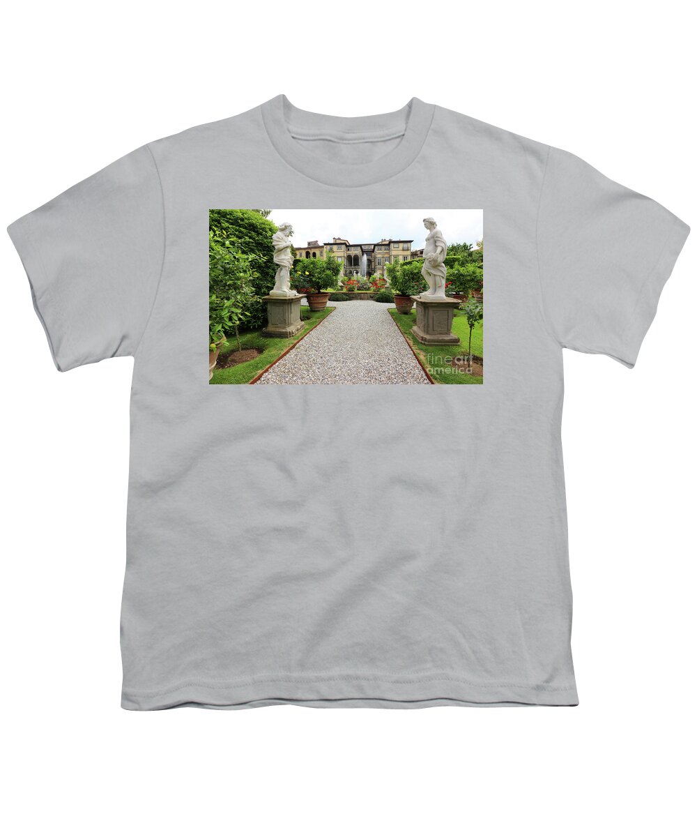 Lucca Italy Youth T-Shirt featuring the photograph Palazzo Pfanner Gardens in Lucca 0329 by Jack Schultz