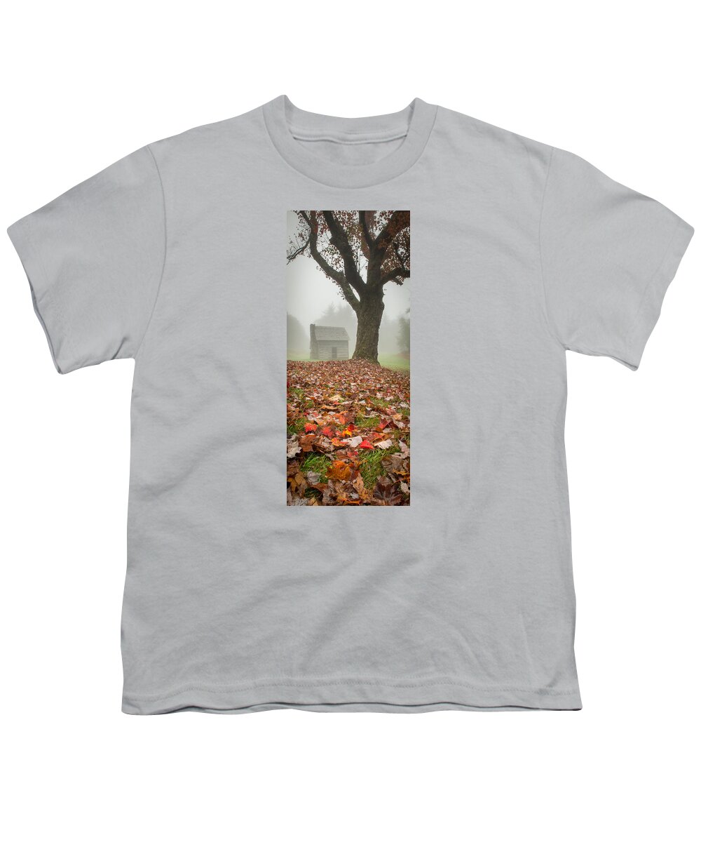 Autumn Youth T-Shirt featuring the photograph Paw's Cabin - Pano by Joye Ardyn Durham