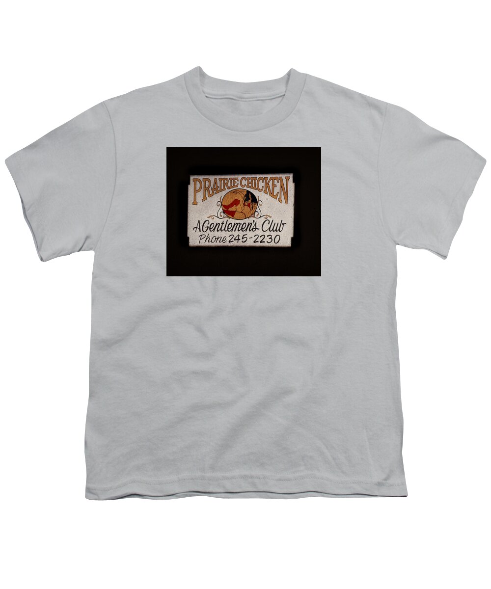  Youth T-Shirt featuring the photograph Prairie Chicken Gentlemen's Club by Cathy Anderson