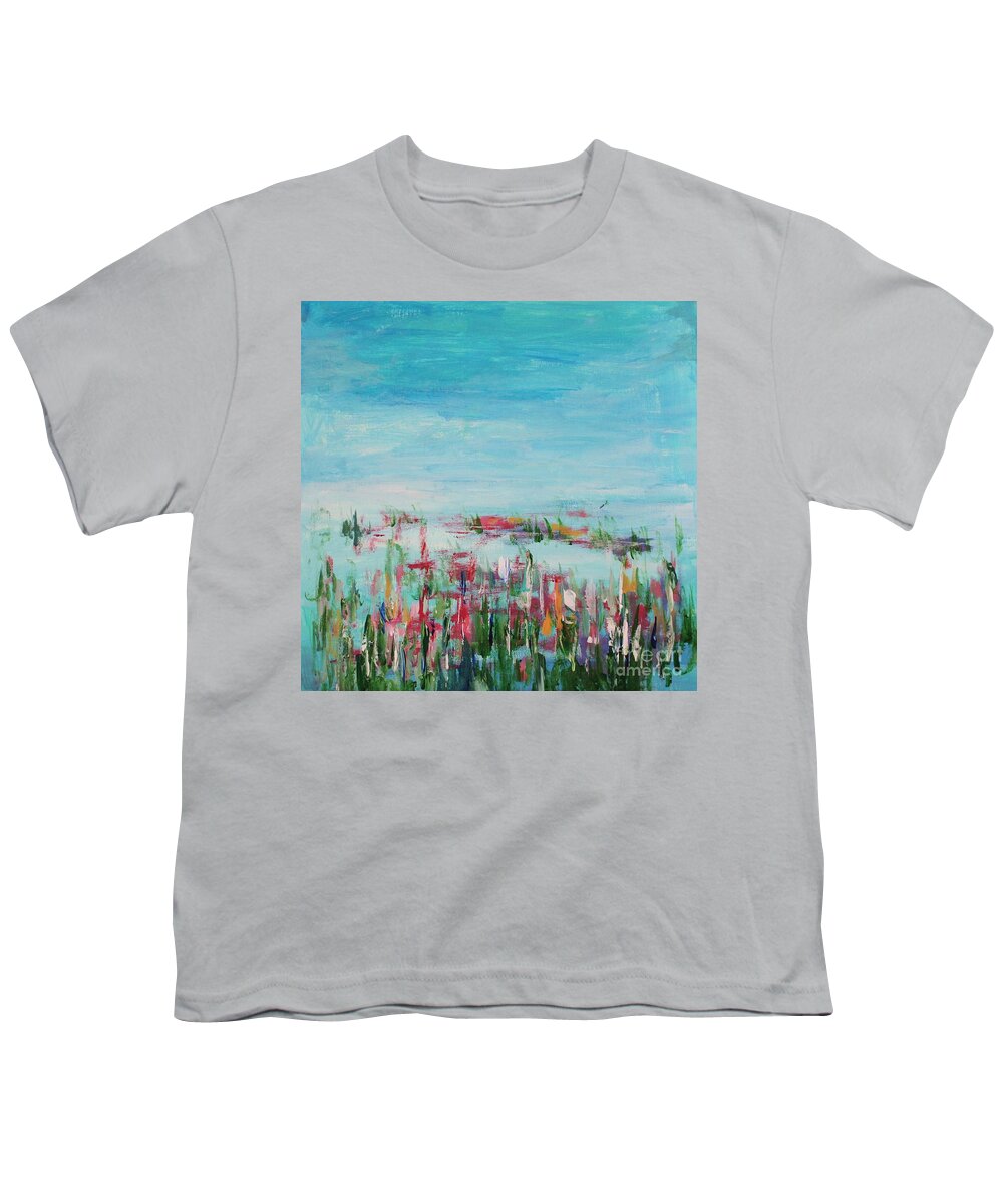 Abstract Youth T-Shirt featuring the painting Pretty Little Picture by Julie Lueders 