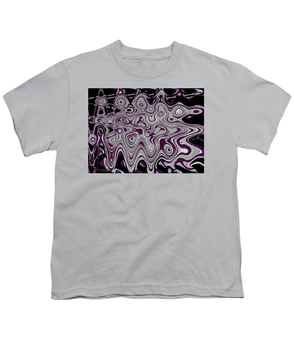 Purple Splot #2 Youth T-Shirt featuring the digital art Purple Splot #2 by Tom Janca
