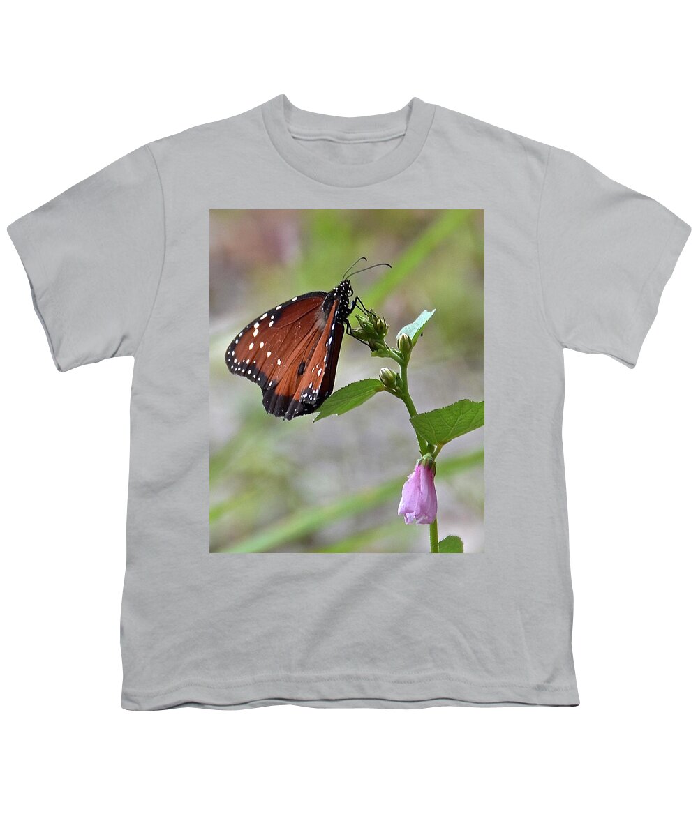 Butterfly Youth T-Shirt featuring the photograph Queen Butterfly by Carol Bradley