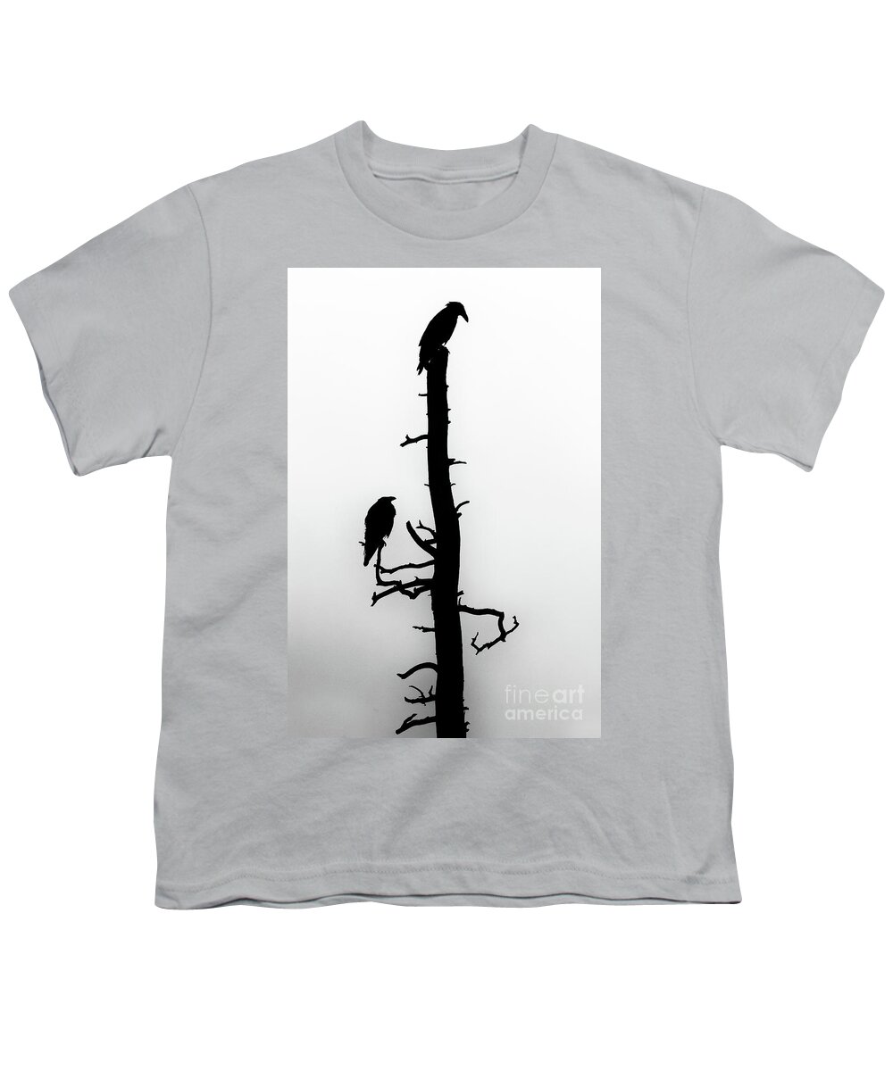 Raven Youth T-Shirt featuring the photograph Raven's Wood by Jim Garrison