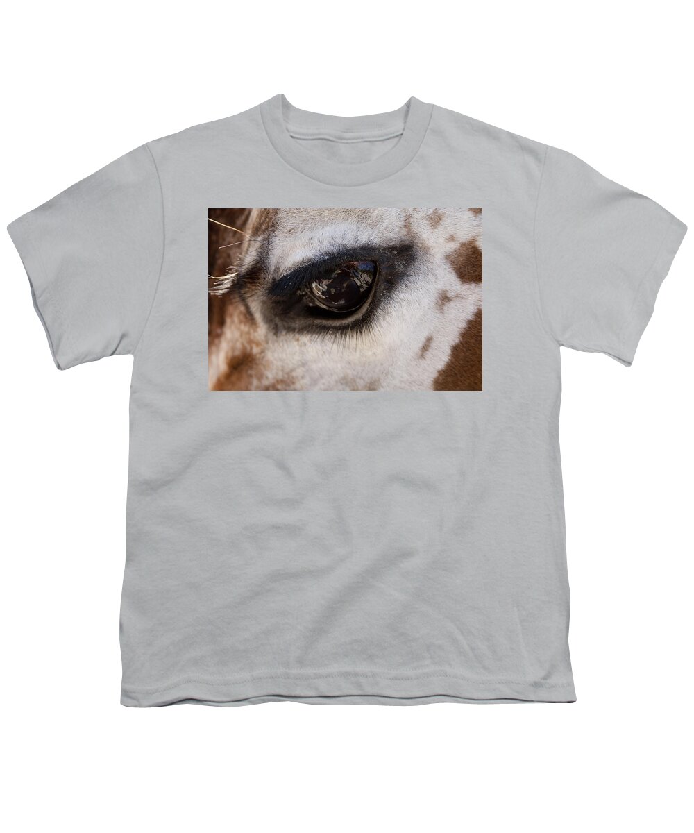 Giraffe Youth T-Shirt featuring the photograph Reflection of a Friend by David Yocum